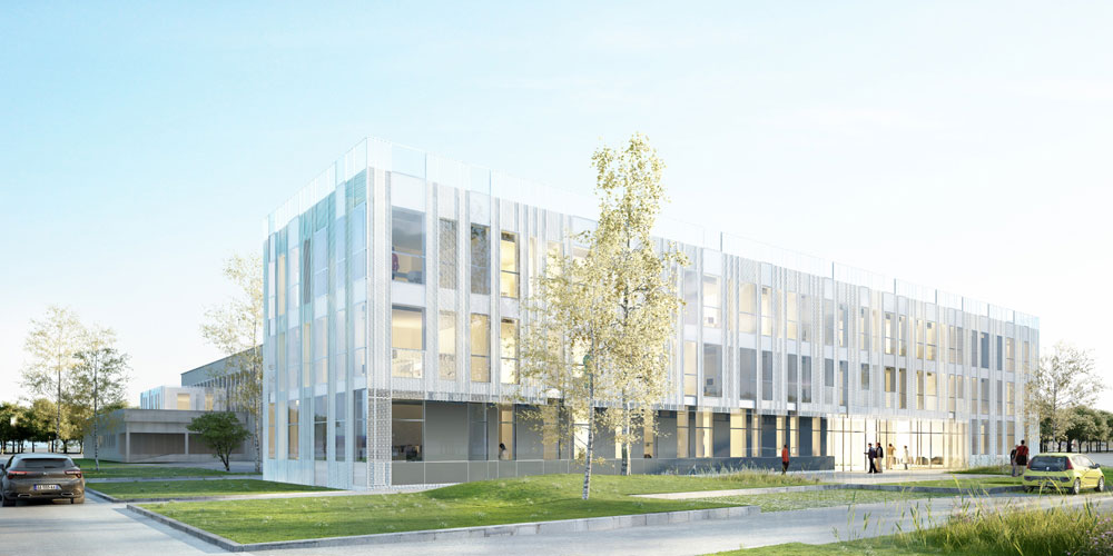 Construction du bâtiment QUAERO au sein du campus universitaire CNRS à Orsay (91)